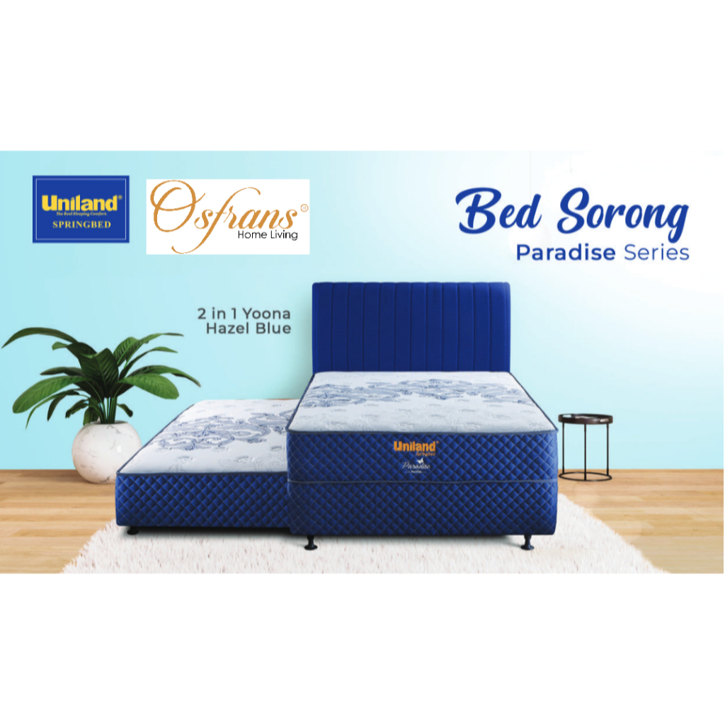 Uniland Paradise 2 in 1 Bed Sorong Fullset Kasur Springbed 2in1 Full Set 90x200 100x200 120x200 140x