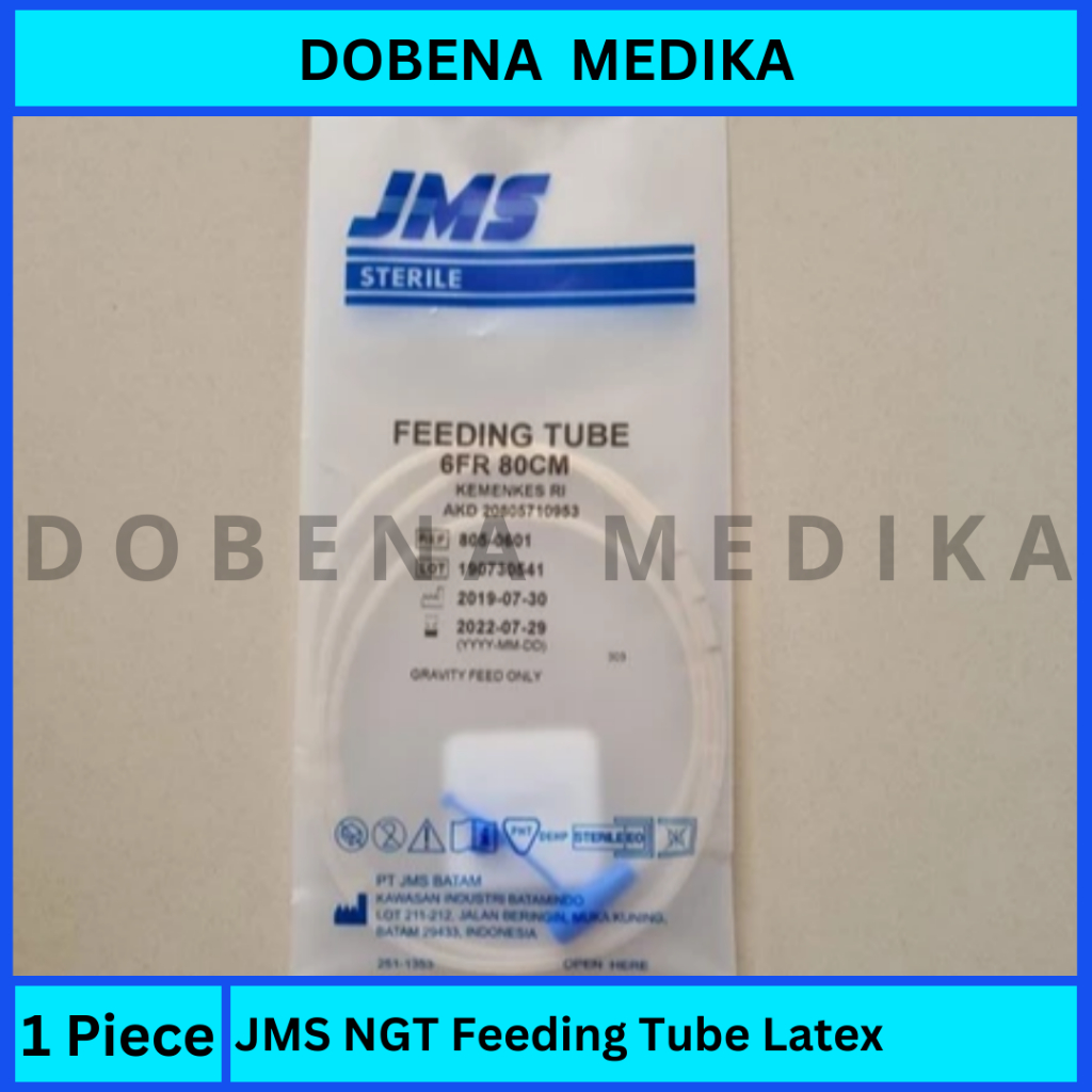 JMS NGT Feeding Tube Latex Fr 3 4 5 6 8 10 12 x 40 80 120 cm