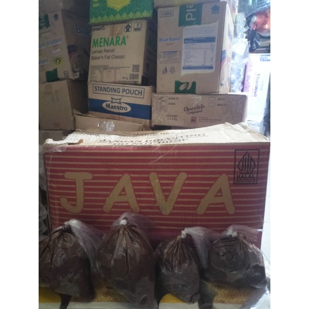 

slai coklat merek java Coco repack 250g & 500g