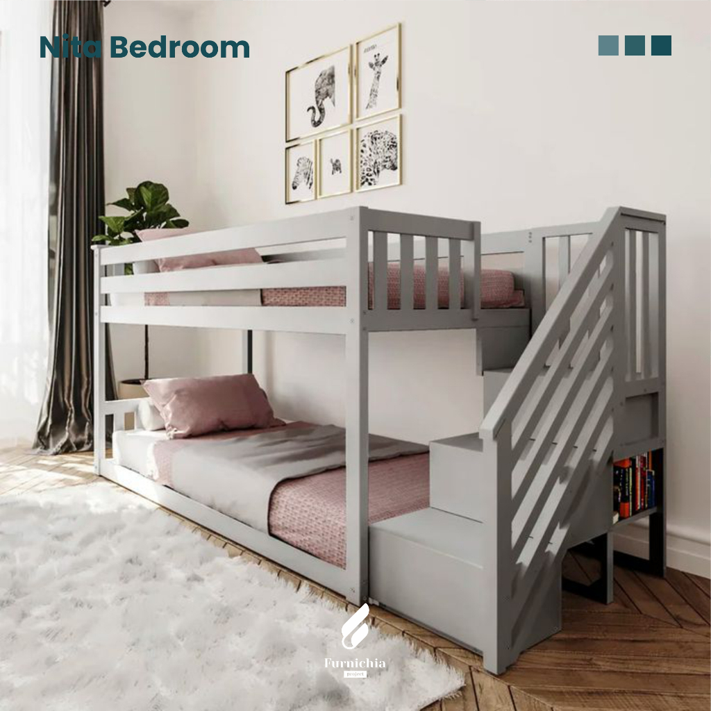 Ranjang tingkat lesehan, Ranjang anak susun lesehan lantai, Tempat tidur tingkat lesehan, Ranjang su