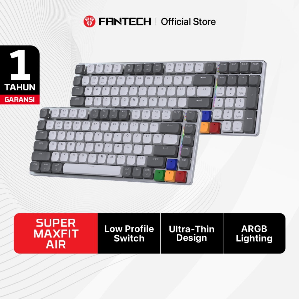 Fantech SUPER MAXFIT AIR Tri Connections Wireless Bluetooth Low Profile Keyboard Mechanical Gaming
