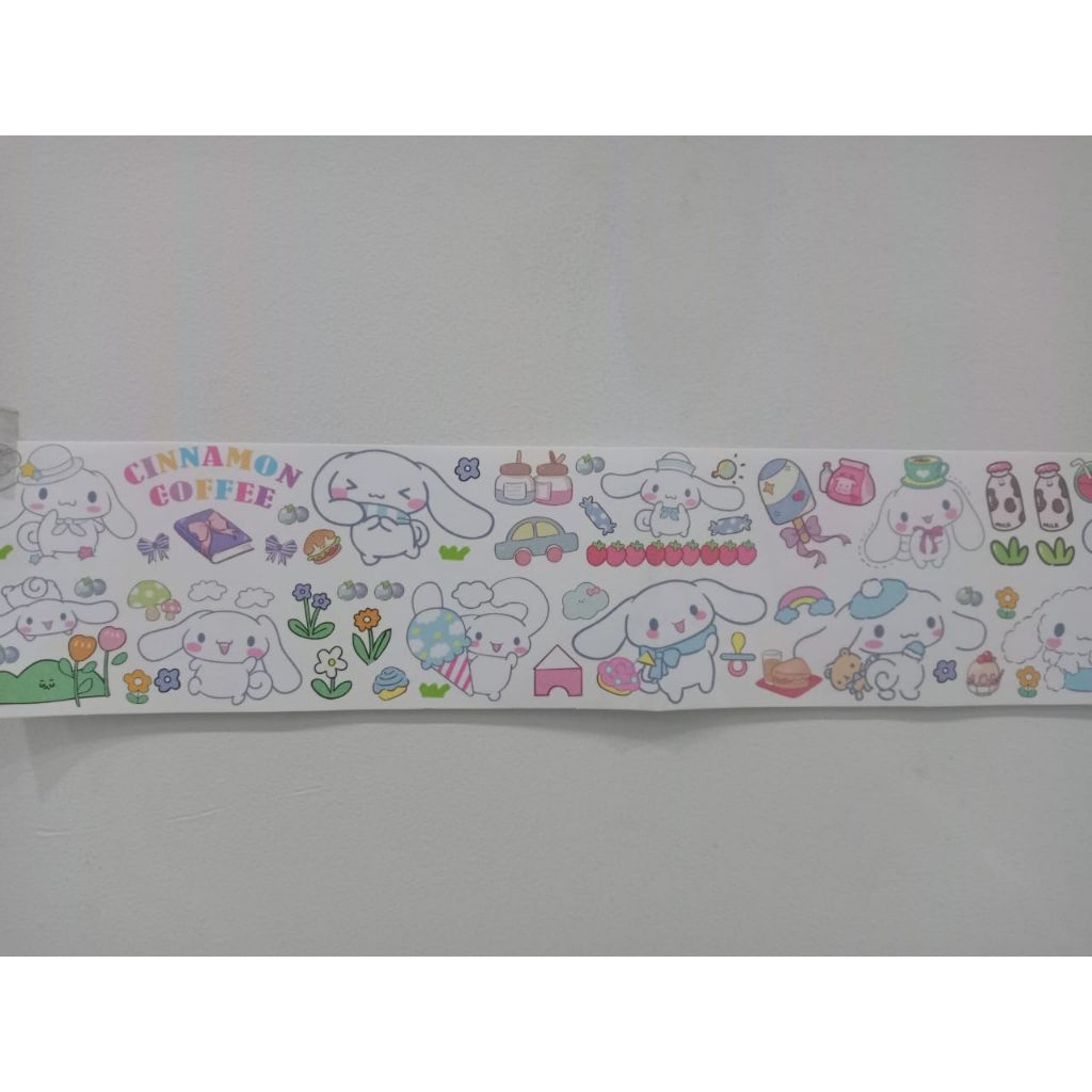 

BQ-51303 Sanrio Character Cinnamoroll Sticker Gambar Tempel 1 Lembar 105 x 500 mm Stiker Lucu