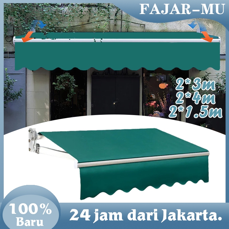 Awning Lipat Canopy Tahan Air / Canopy Rumah Gulung Manual / Perlindungan Matahari Perlindungan Uv