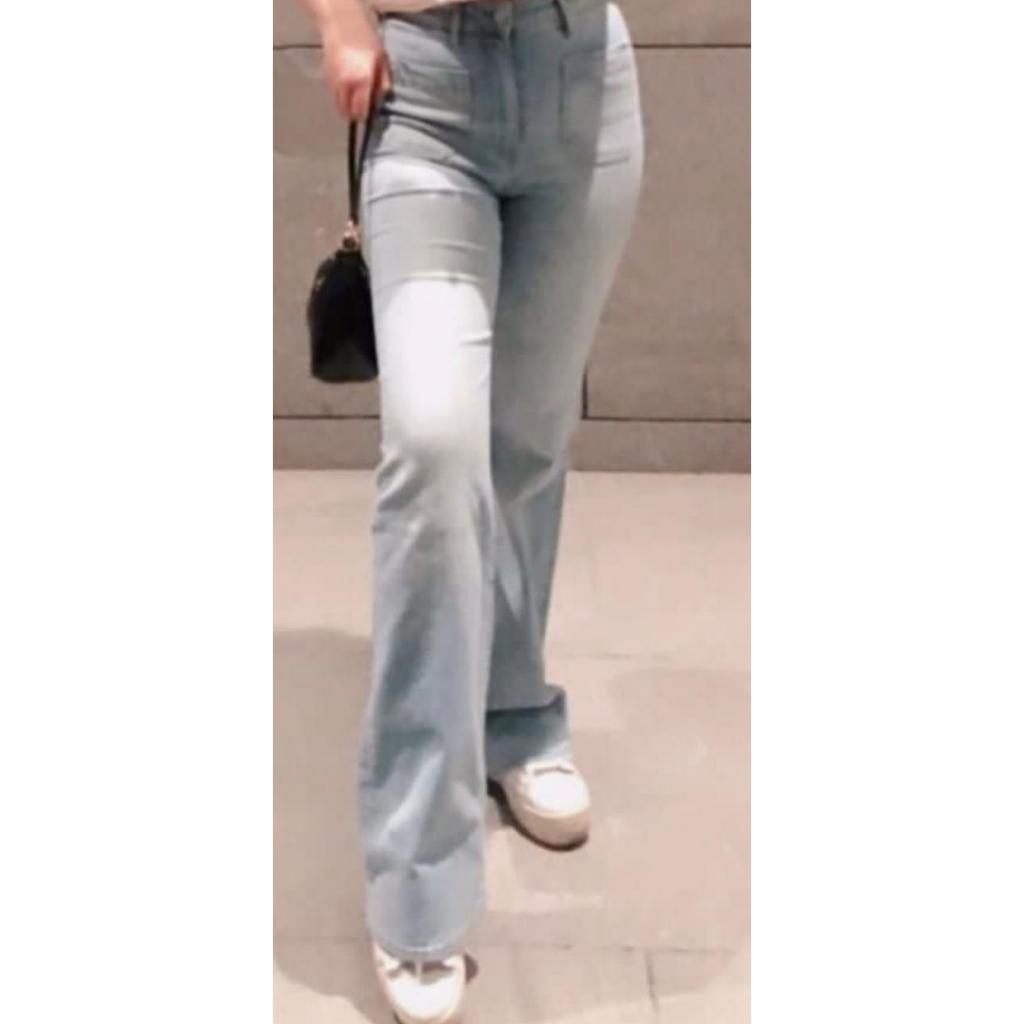 H&M Highwaist Cutbray Jeans