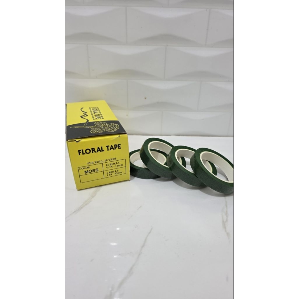 

FLORAL TAPE / FLOWER TAPE /SELOTIP DAUN /SELATIP RANTING / BUNGA BUKET BOUQET 10yard 1/2 inch-12mm untuk mengikat ranting SOLASI BUNGA TANGKAI BUNGA ISOLASI