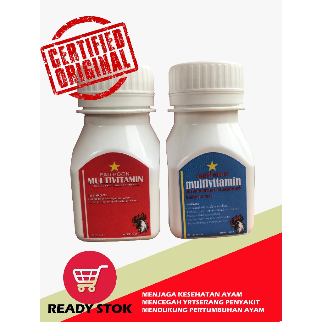 Multivitamin Ayam & Calcium Lactate Otot Stamina Ayam Import Kalsium - Multivitamin