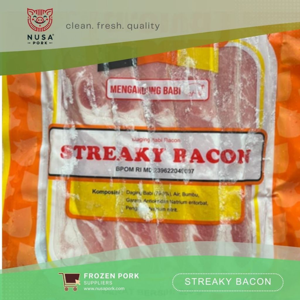 

Streaky Bacon Vacuum Pack 250gr – Daging Babi Asap Premium | NON-HALAL