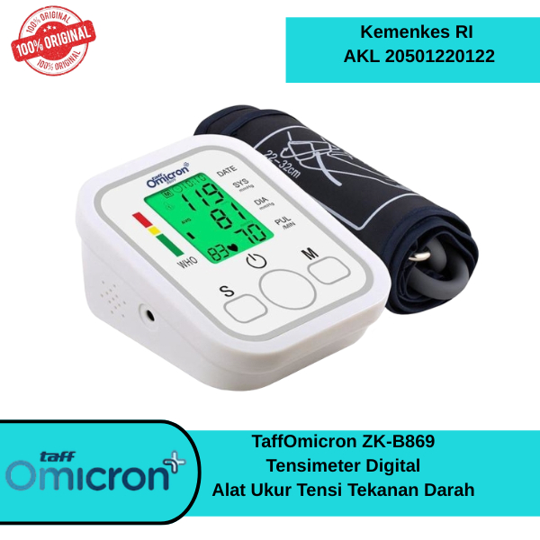 TaffOmicron ZK-B869 Tensimeter Digital Alat Ukur Tensi Tekanan Darah