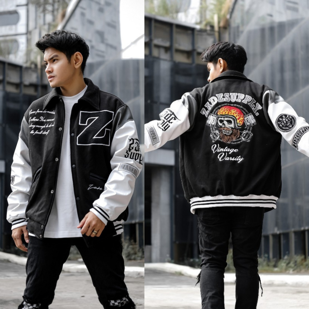 JAKET BASEBALL VARSITY XXL - JAKET PRIA XL XXL VARSITY JUMBO BIG SIZE XXL - JAKET PRIA VARSITY BORDI