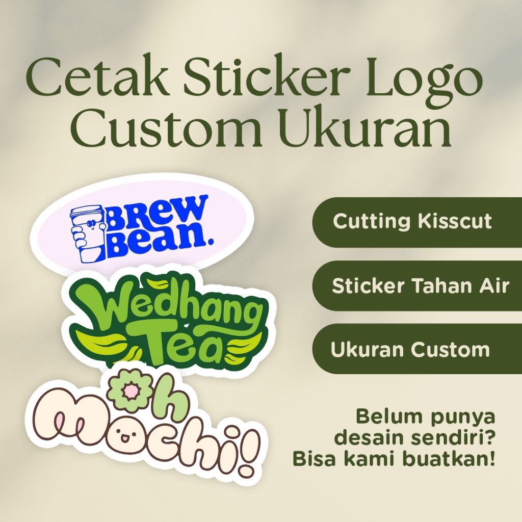 

CETAK + CUTTING STICKER UKURAN CUSTOM LOGO PRODUK / KEMASAN