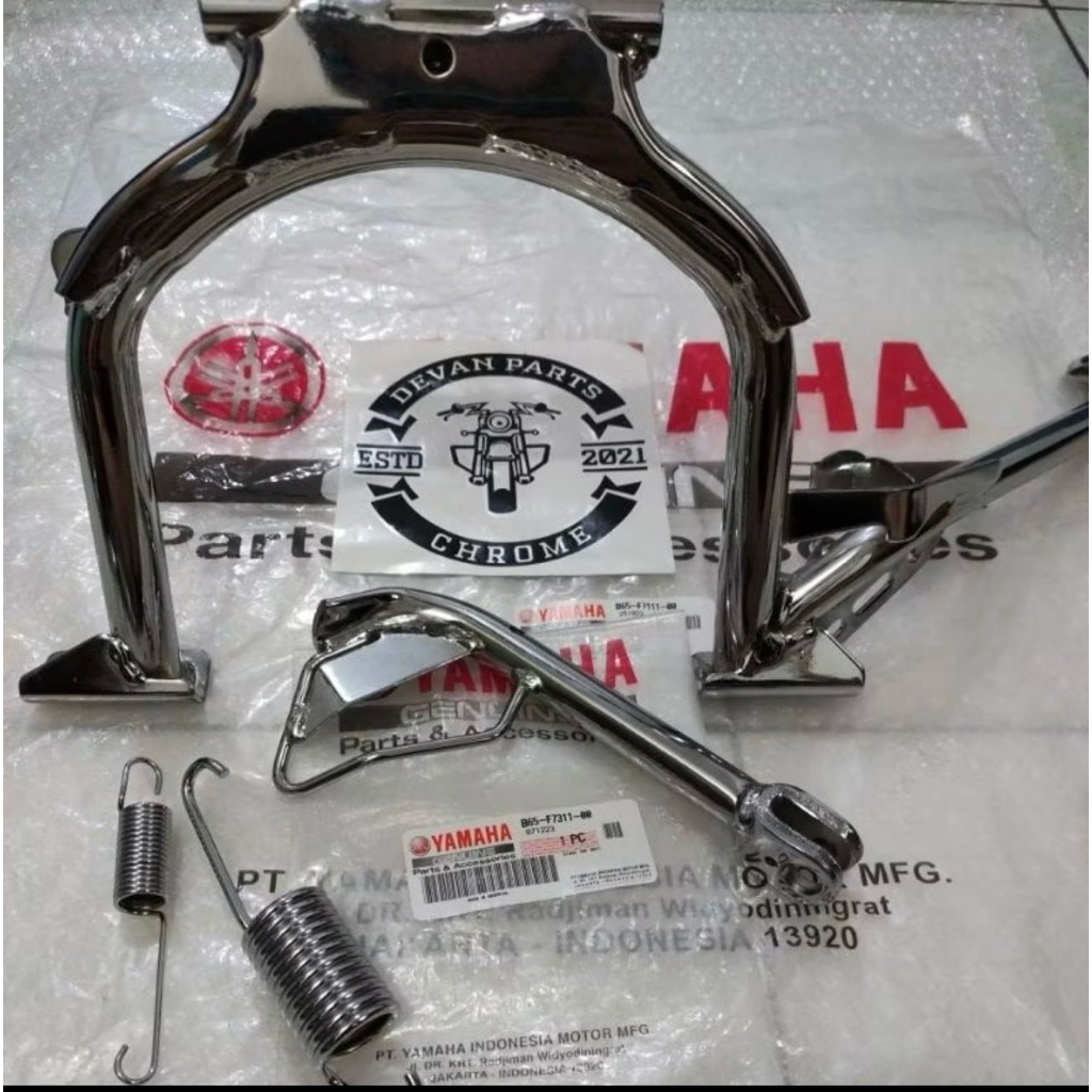 Standar Tengah/Standar Samping Yamaha Aerox Old Original Chrome/Krum