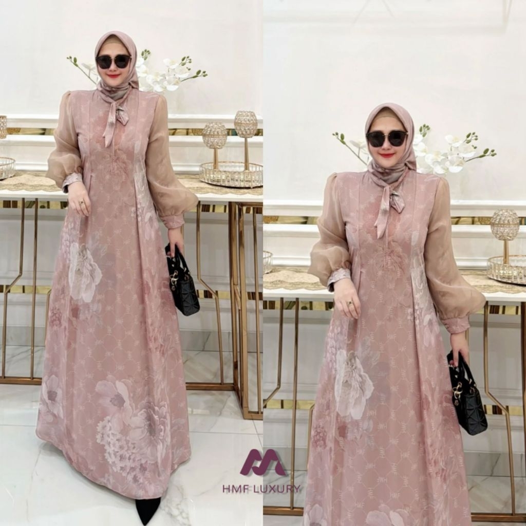 Aprilia Dress vol 4 By HMF Luxury Original - Dress dengan Bahan Signature Printing HMF Premium