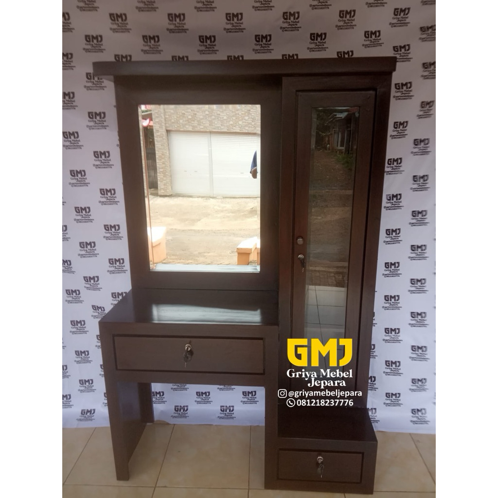 meja rias / tolet minimalis kayu jati jepara