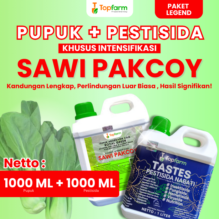 Pupuk Topfarm / Pupuk Daun Pakcoy / Pupuk Sayuran Sawi Pakcoy / Obat Daun Sawi Pokcoy / Obat Hama Da