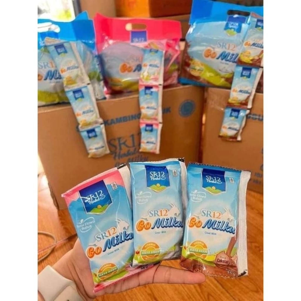 

Gomilku SR12 Susu Kambing Etawa Sachet/Renceng Netto 25 gram Go Milku Susu Kambing Etawa Susu Herbal