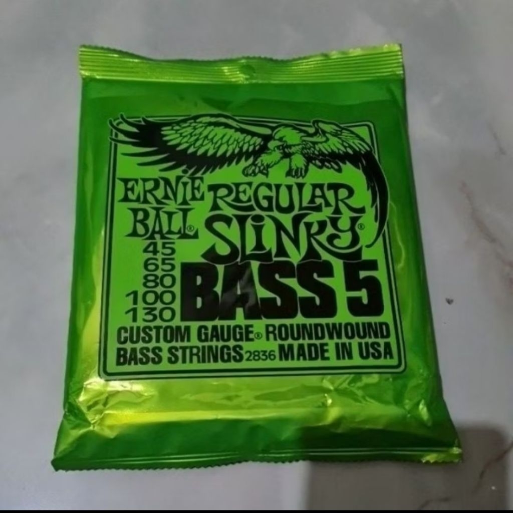 satu set senar Bass Ernie ball 5 senar import senar Bass Ernie ball eletrik 5 senar