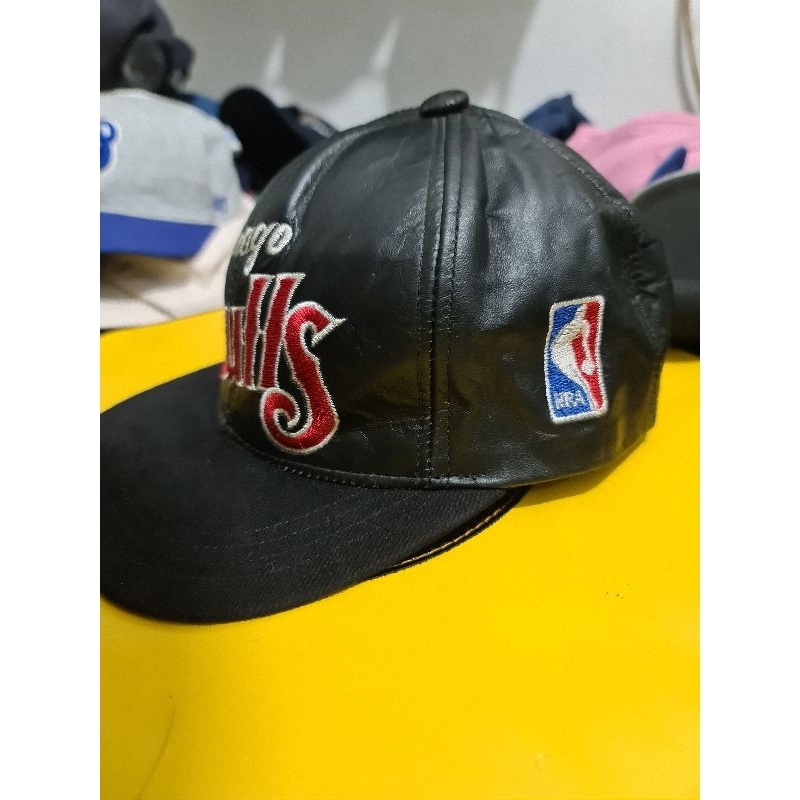 topi kulit chicago bulls lawas vintage
