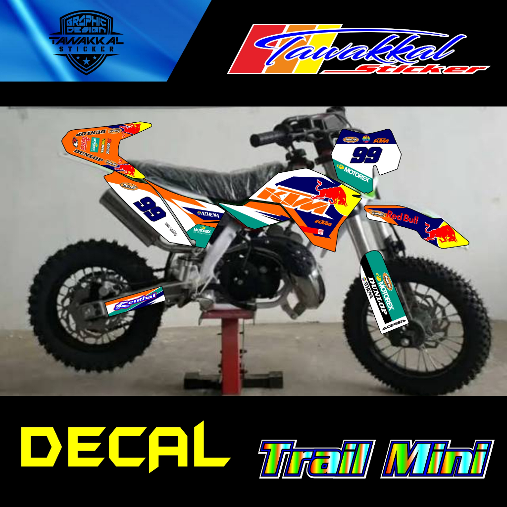 Stiker Decal Motor Cross Trail Mini Gazgas GX / KTM / SSR SE MT6A 50cc Motif Terbaru