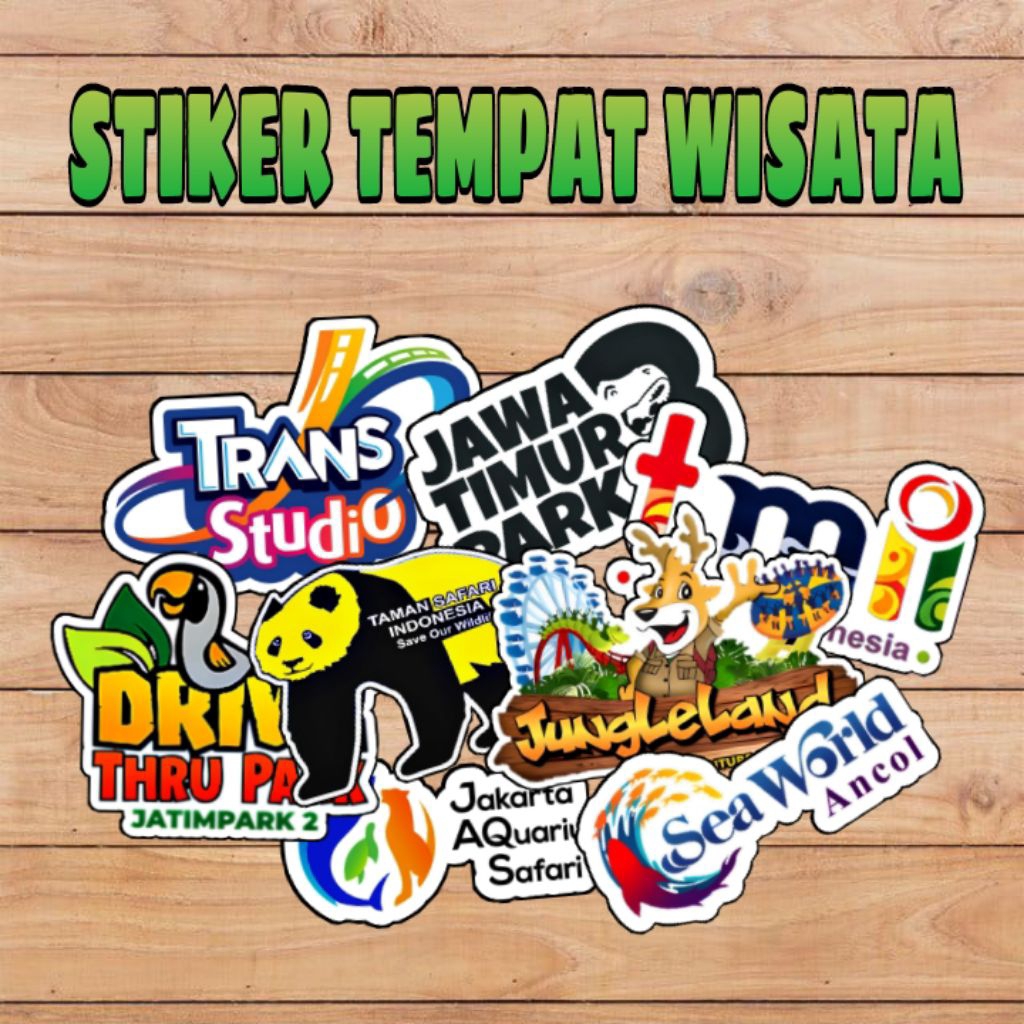 

COD✨Stiker Tempat Wisata Indonesia Stiker Taman Wisata Indonesia Bahan Vinyl+Laminasi Size 6-7cm