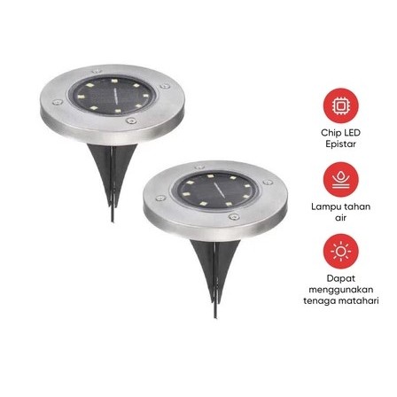 taman kota taman rumah Lampu Taman Tanam Tenaga Matahari 8 LED Anti Air / Lampu Taman Tenaga Matahar