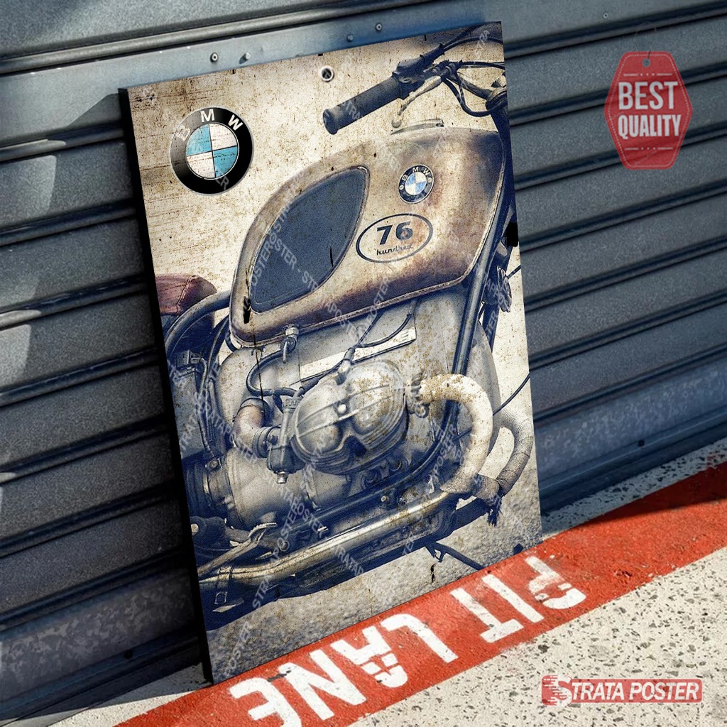 poster dinding motor jadul BMW Dekorasi kamar