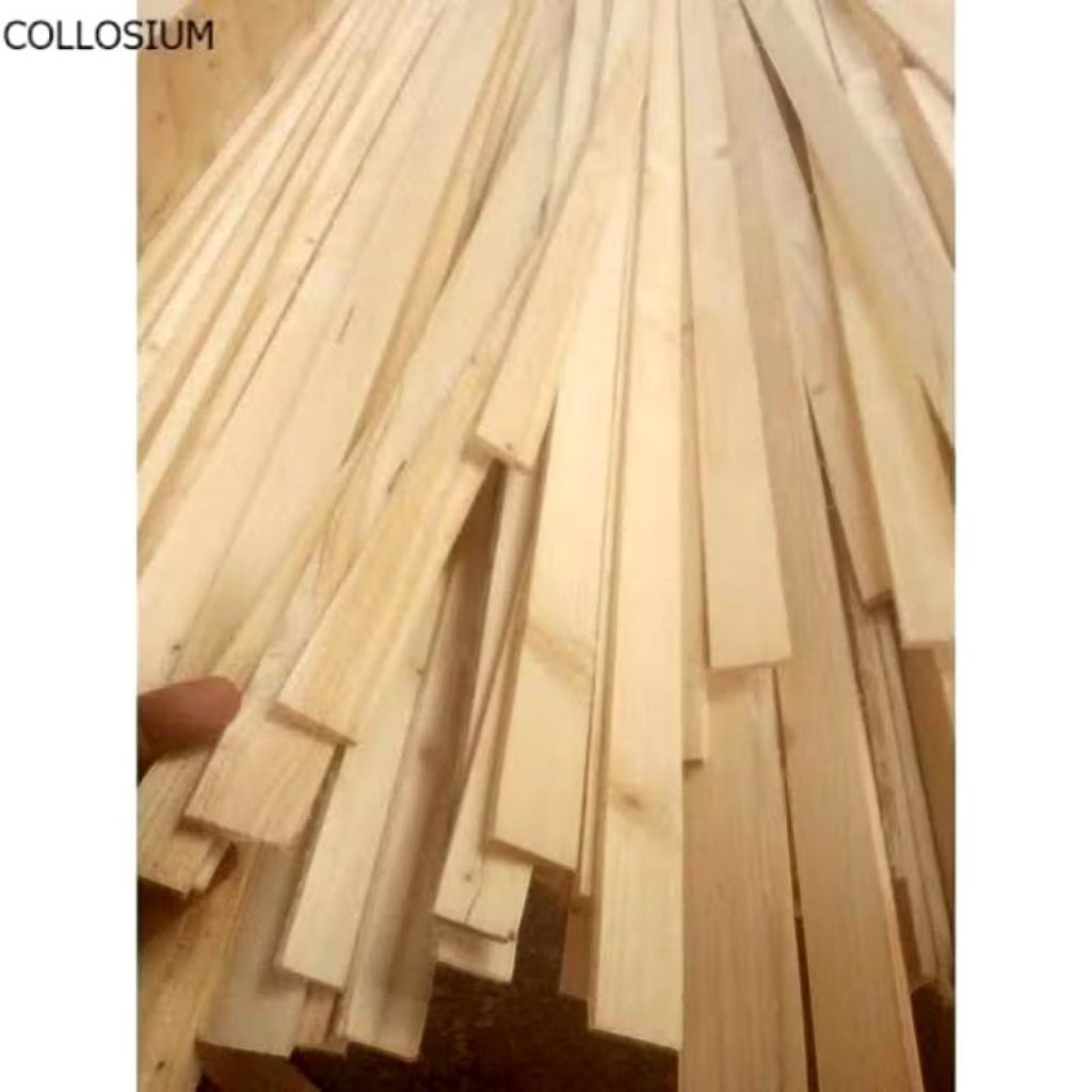 Terangbenderang_ 10 Batang List Reng Kayu Tipis Uk. 1Cm X 3 Cm X Panjang 110Cm / 120Cm Sudah Di