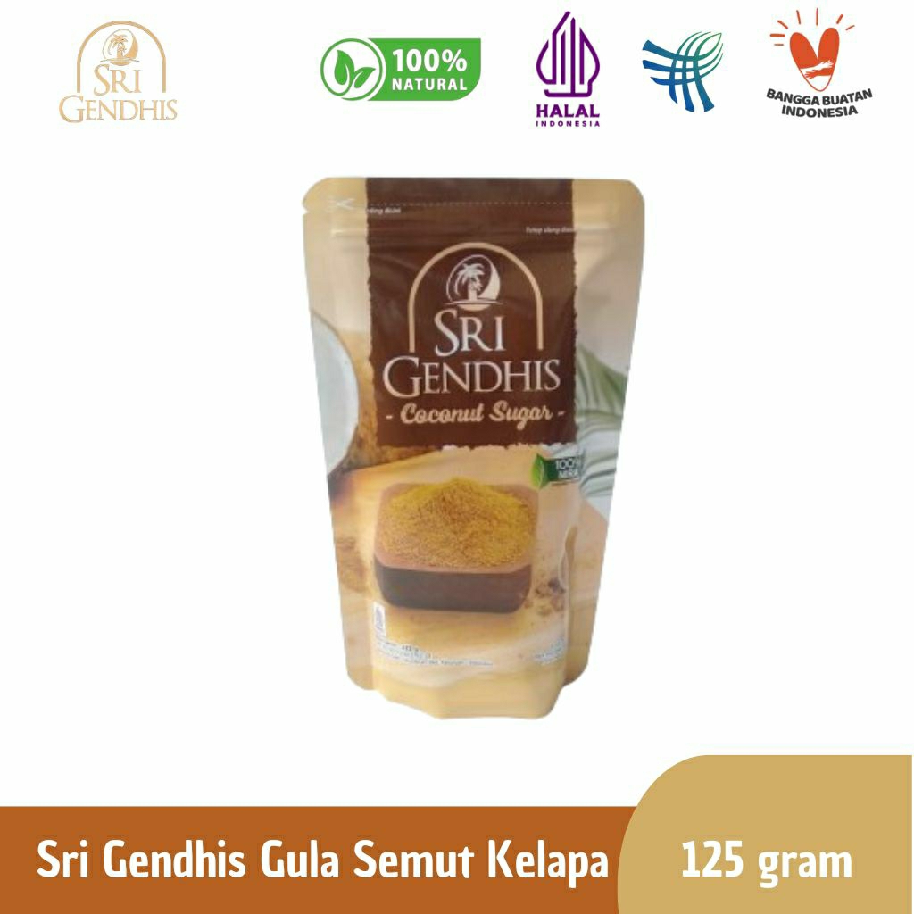 

Gula Semut Kelapa Murni Organik / Coconut Sugar Sri Gendhis Kemasan 125 gram