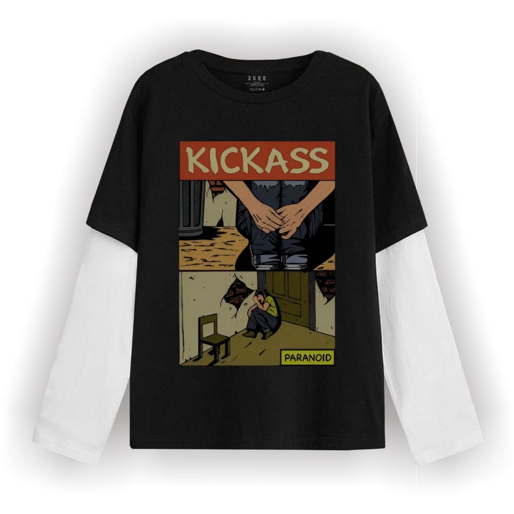 Arsic T-shirt Double layer Kickass long sleeve  kaos pria wanita
