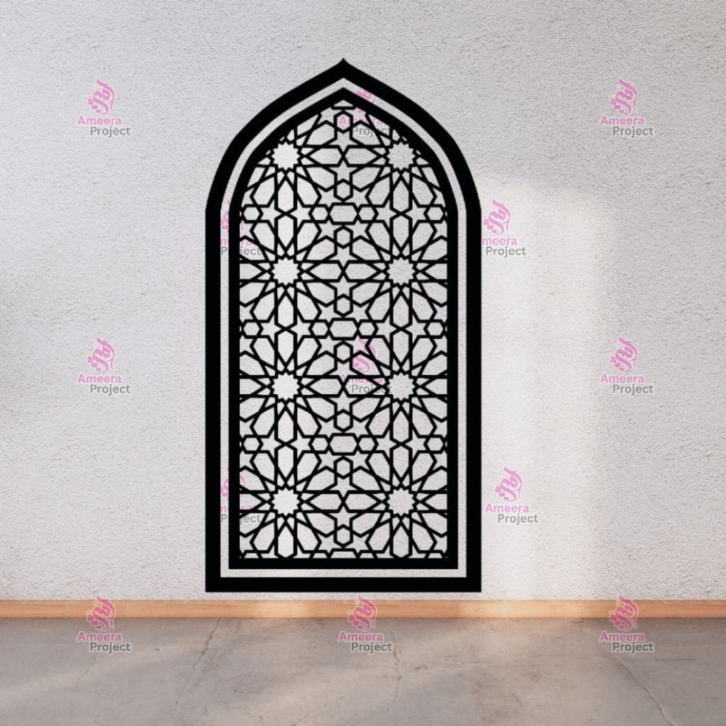 Hiasan Dinding Mihrab Kubah Mushola Full Ornamen