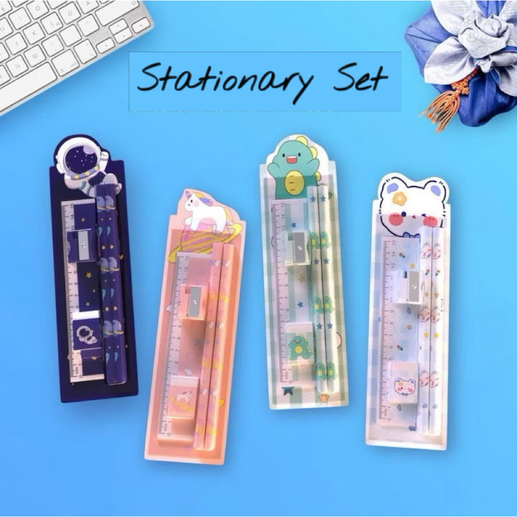 

5in1 pensil set alat tulis sekolah anak souvenir ultah