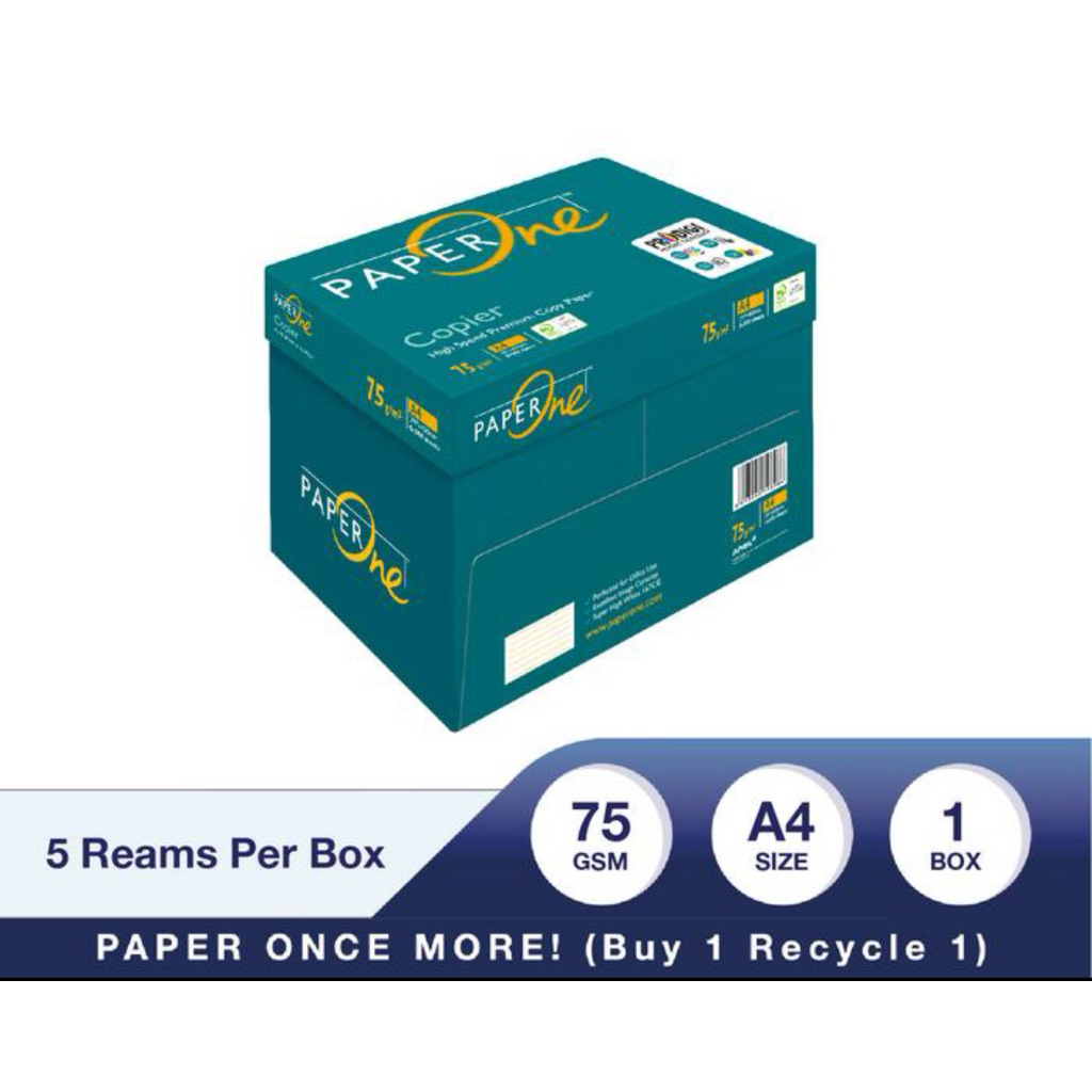 

PAPER ONE A4 75 GRAM FOTOCOPY PAPER MURAH /PRINT PAPER HVS KHUSUS GOSEND GRAB MAX : 2 BOX