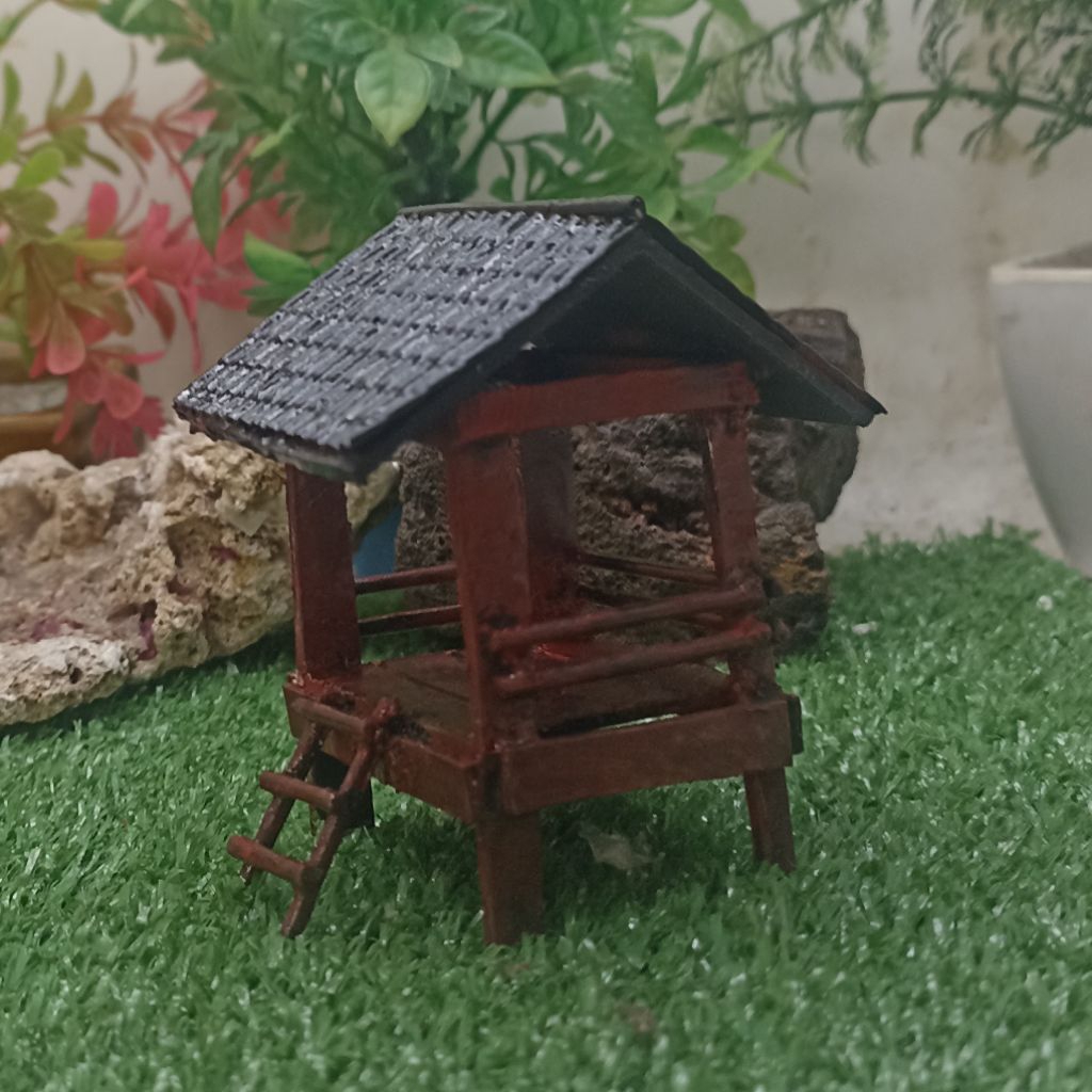 Miniatur Gubuk Desa Pipa PVC aquascape paludarium