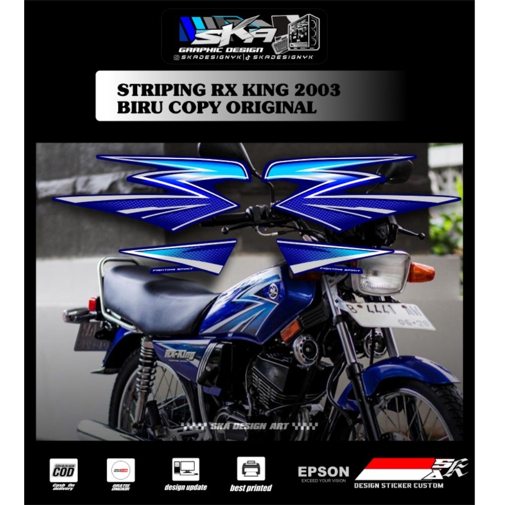 Striping RX King 2003 biru copy original