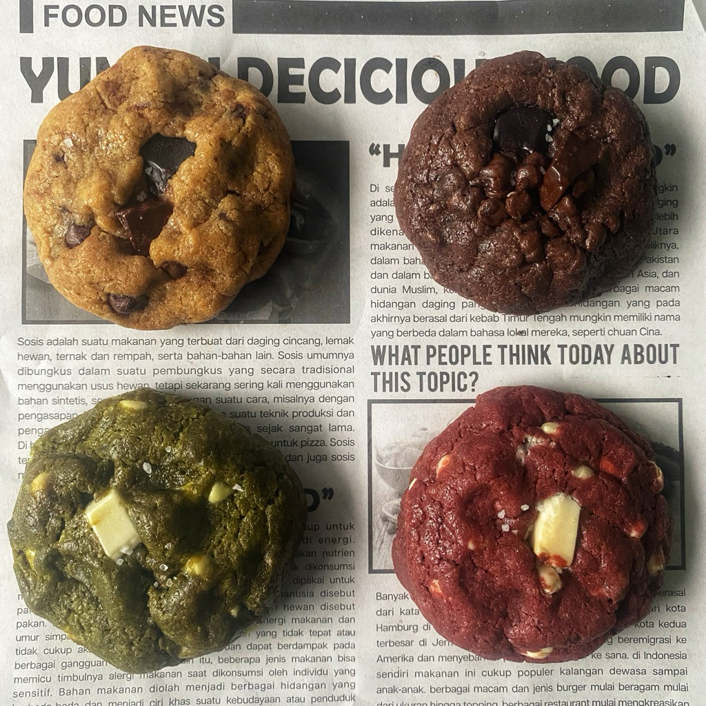 

Soft Cookies 4 rasa . Original, Double Coklat , Red Velvet, Mathc