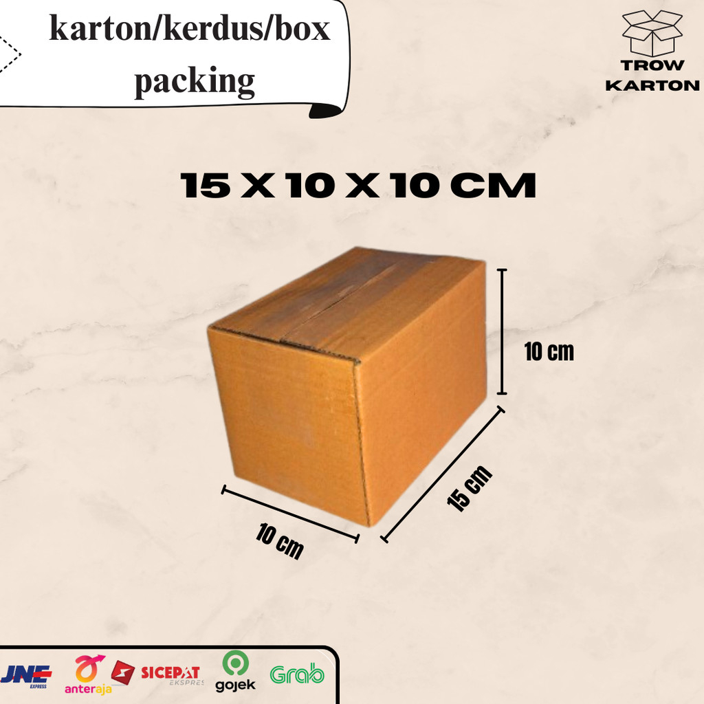 

Kardus/karton box polos packing ukuran 15 X 10 X 10