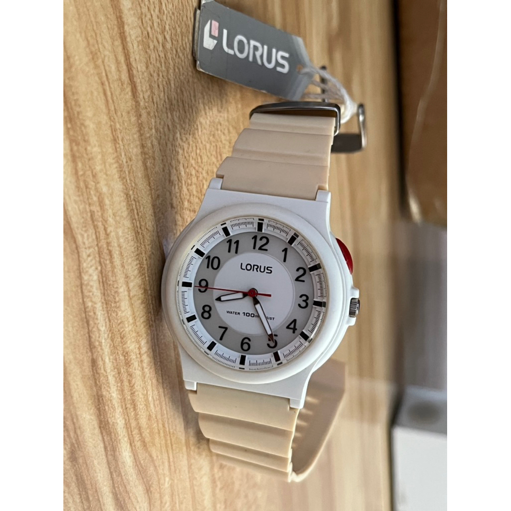 Lorus Kids R2367FX9 Analog Cream Rubber Strap jam tangan anak cream lorus