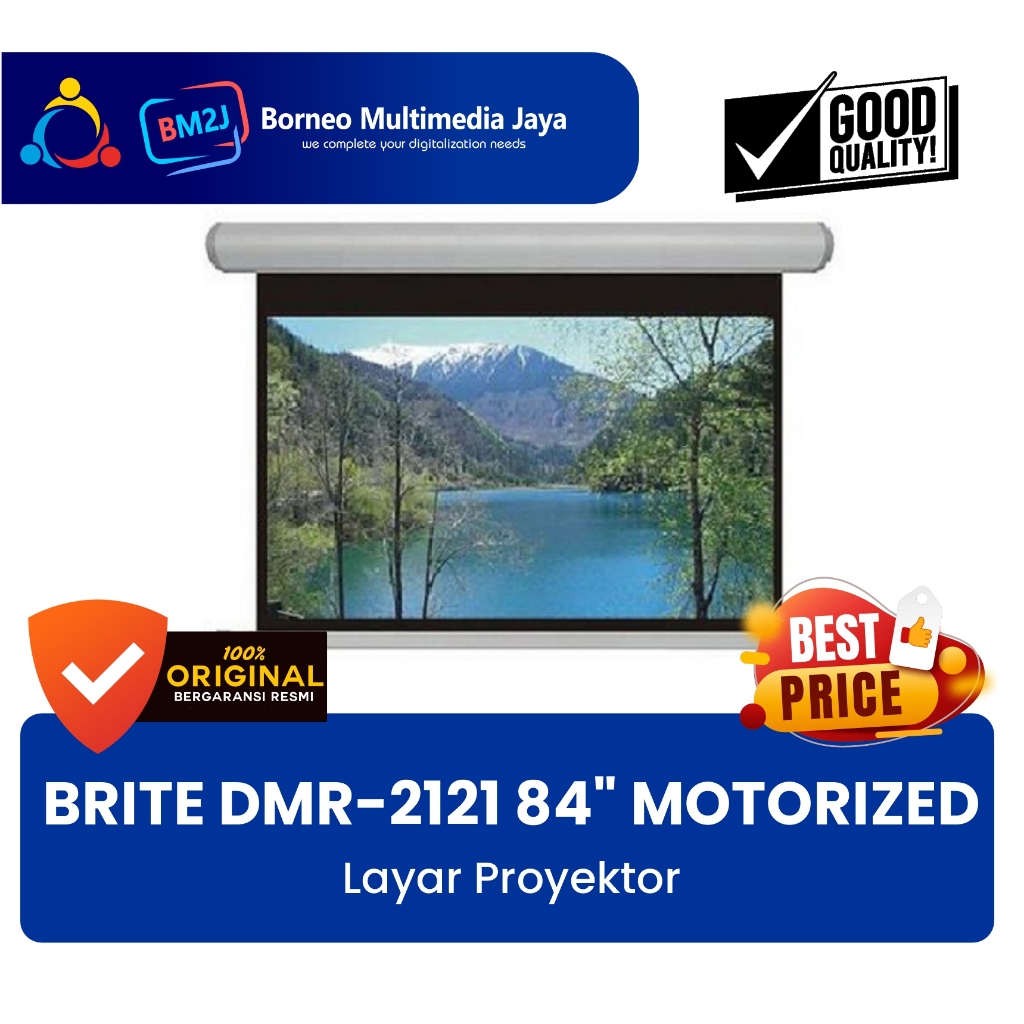 Layar Proyektor Brite Screen DMR-2121 Wall Motorized 84 inch