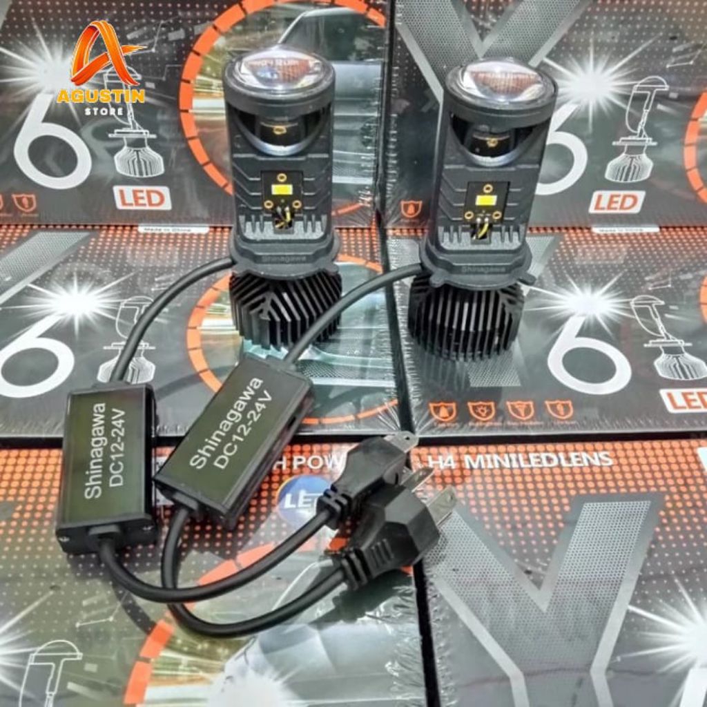 LAMPU HEADLAMP H4 MODEL Y6 H4 SHINAGAWA MINI PROJIE PROJECTOR MOBIL