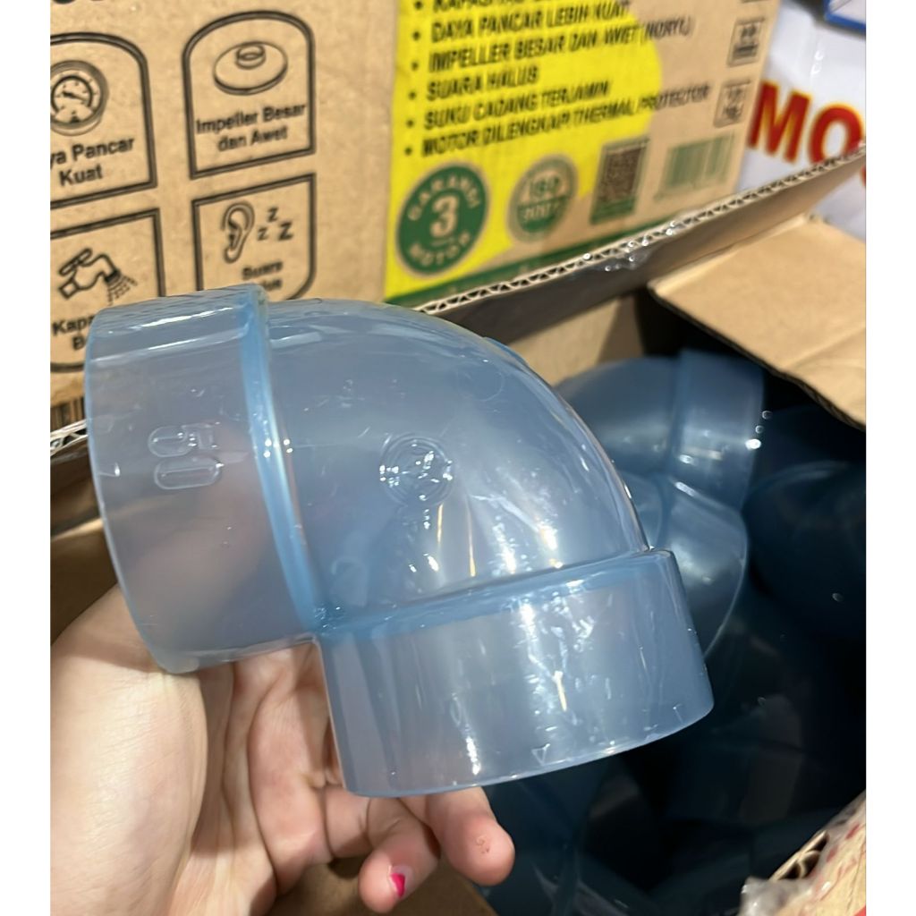 UNTUK MELIHAT AIR DALAM PIPA RUCIKA KENI 2" AW KENI TRANSPARAN KNEE 2" ELBOW 2" TRANSPARAN KENI TAND