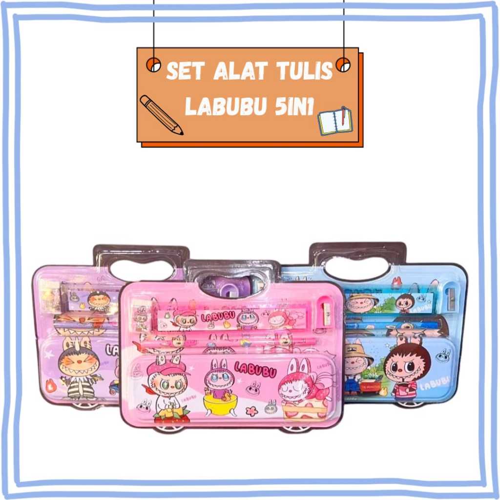 

Alat Tulis Sekolah 5 In 1 Motif Labubu Capybara Stationary Set Lucu