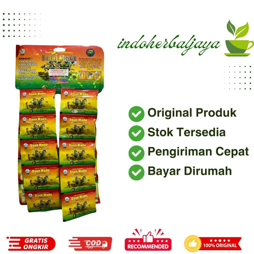 

Daun Madu (Kuning) Rencengan Isi 20 Sachet 100% Asli