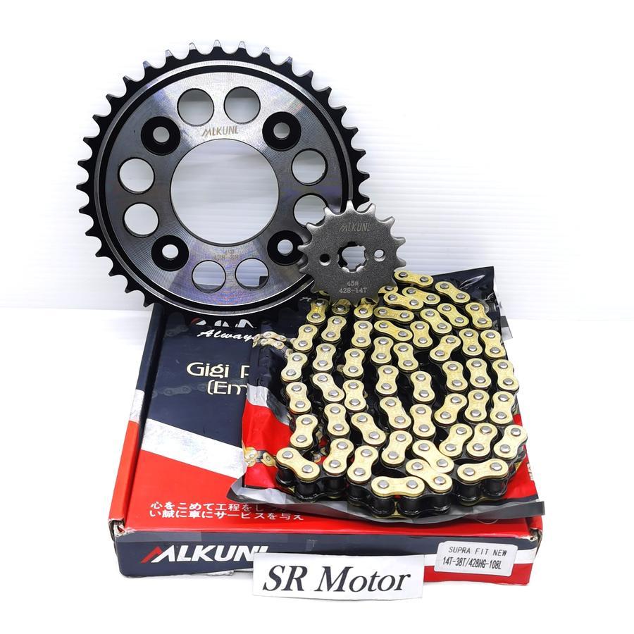 gear gir set girset chain kit paket rantai set komplit choho depan belakang mlkunl supra fit new pnp