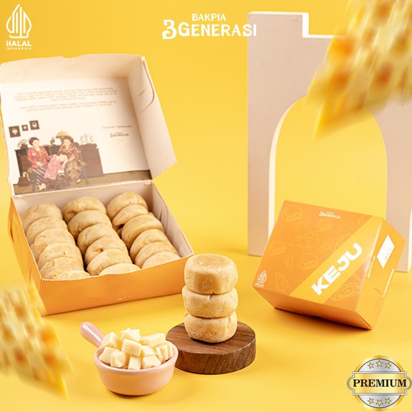 

Bakpia 3 Generasi | Bakpia Basah Isi 18 | Abon | Coklat Almond | Keju | Kacang Hijau | Premium Halal