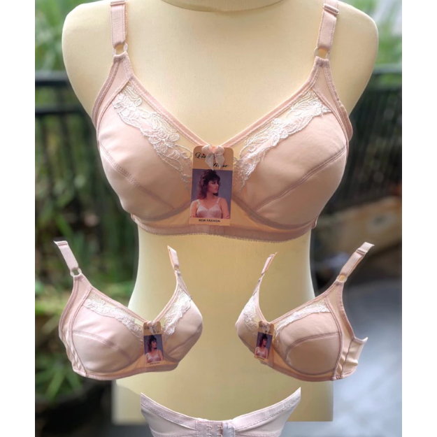 Diana Rose - Bra Wanita Motif Bordir Tanpa Kawat BH Tanpa Busa Kaitan 2