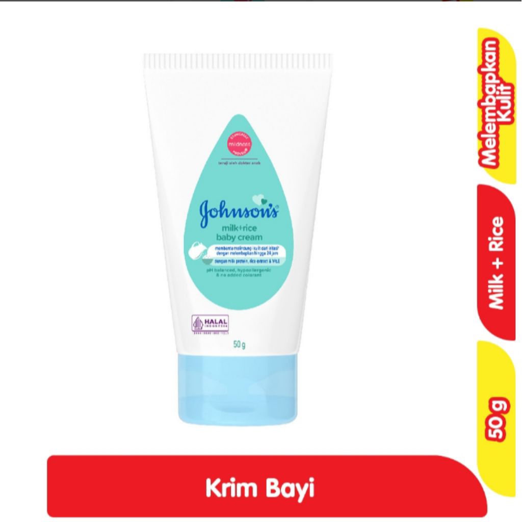 Johnson's Baby Lotion Milk + Rice Krim Tubuh & Wajah Bayi 50ml