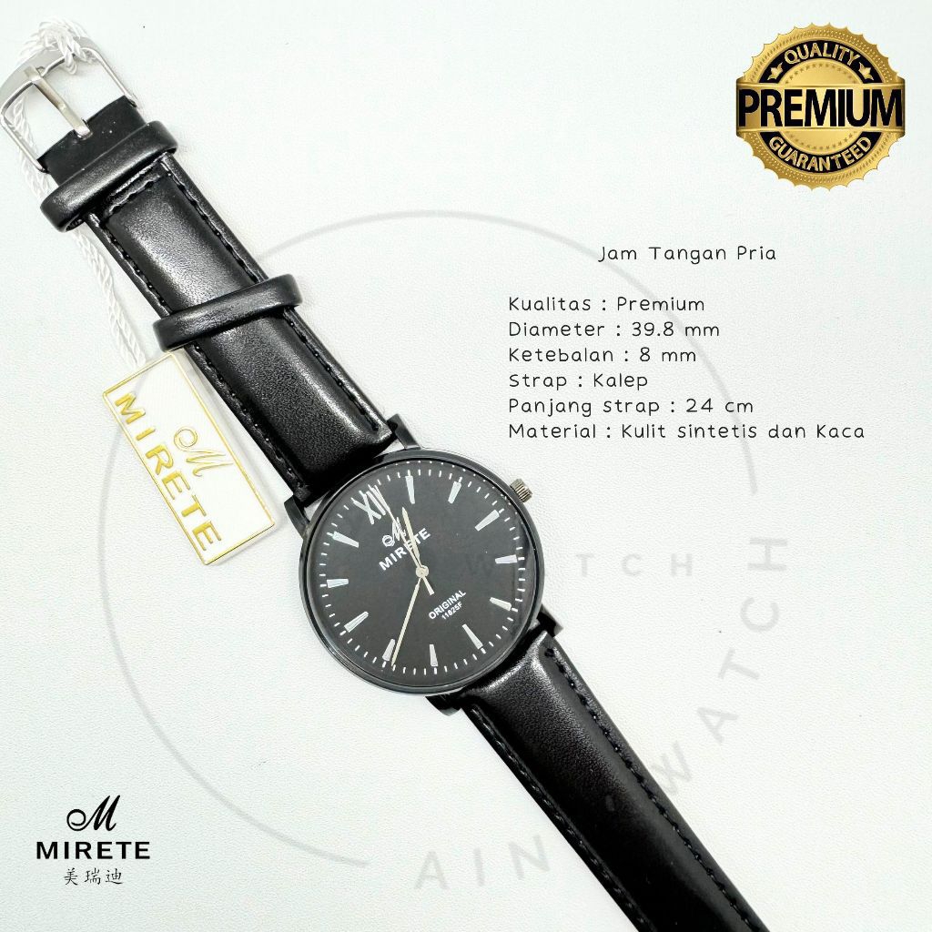 jam tangan mirete kulit pria
