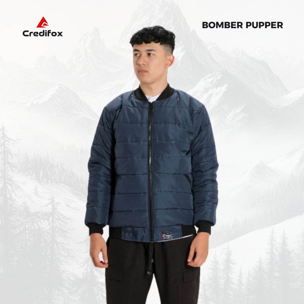 CREDIFOX Jaket bomber puffer pria - jaket gelembung pria - jaket bulang - puffer jacket - puffer jak