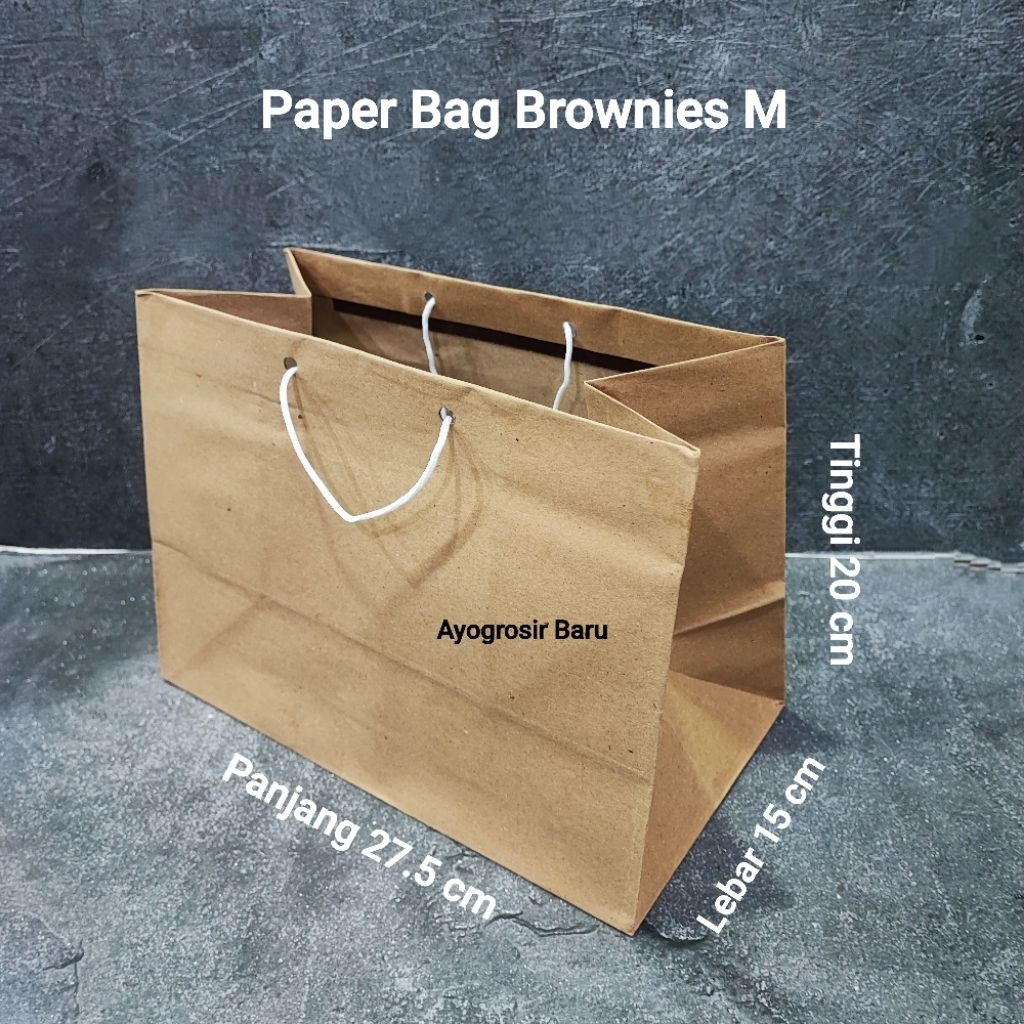 

Paper Bag Coklat Brownies M isi 12 pcs Tas Kertas Sedang Medium Tanggung