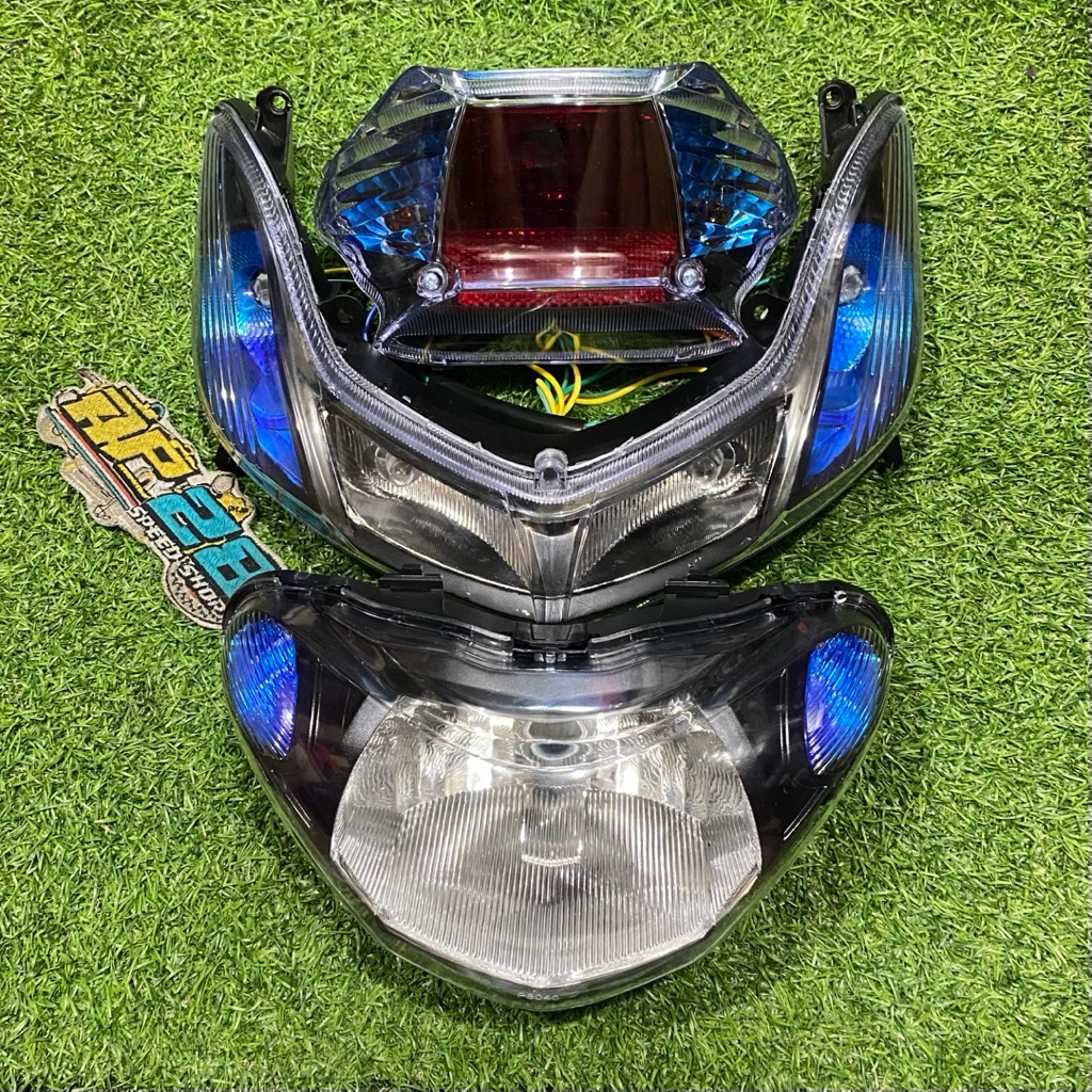 LAMPU DEPAN - LAMPU SEIN - LAMPU STOP MOTOR ( MIO SMILE ) MODEL STANDAR CUSTOM BIRU GEN-B / HEADLAMP