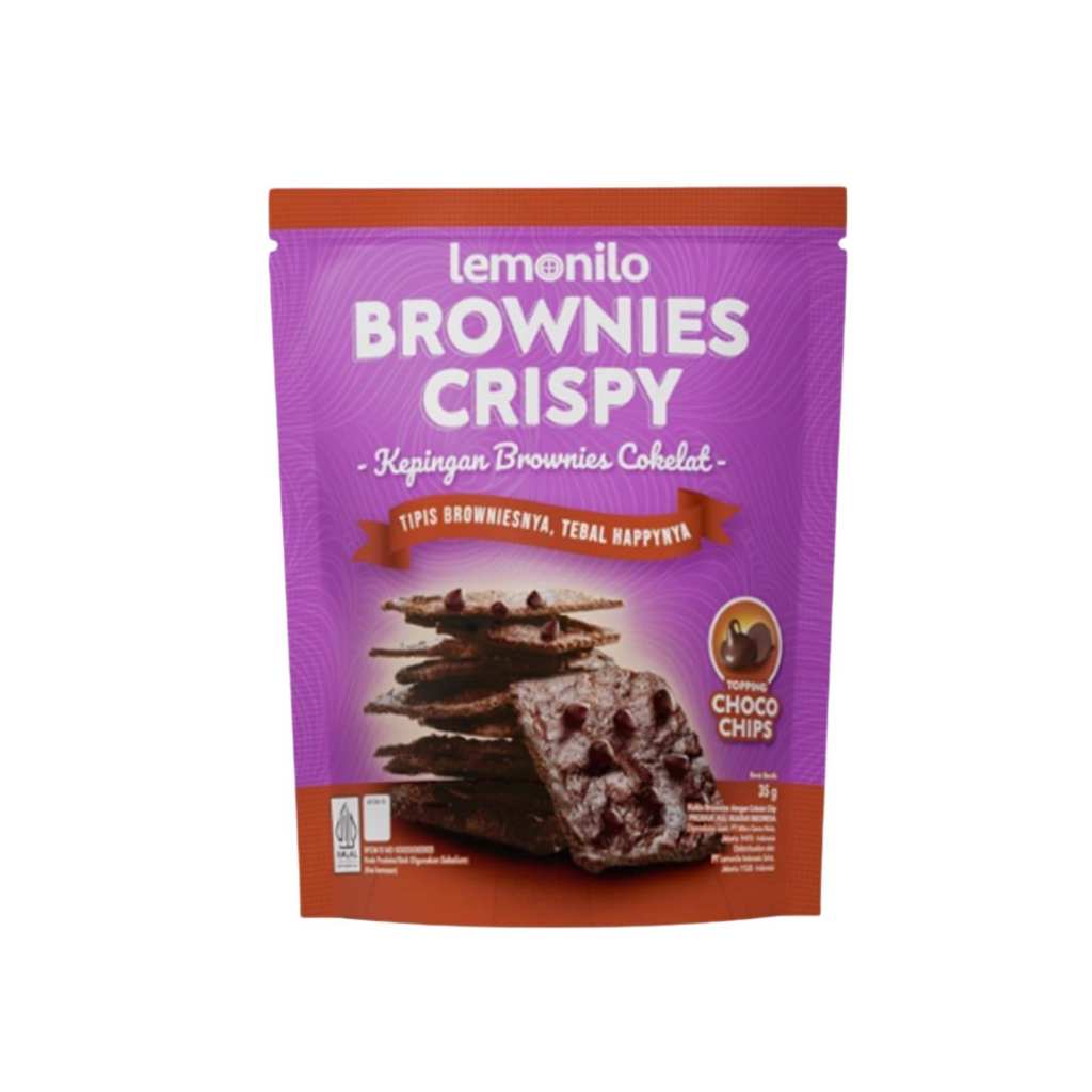 

Lemonilo Brownies Crispy 35gr Kepingan Brownis Krispi Coklat Choco Chips Kemasan Mini Pouch